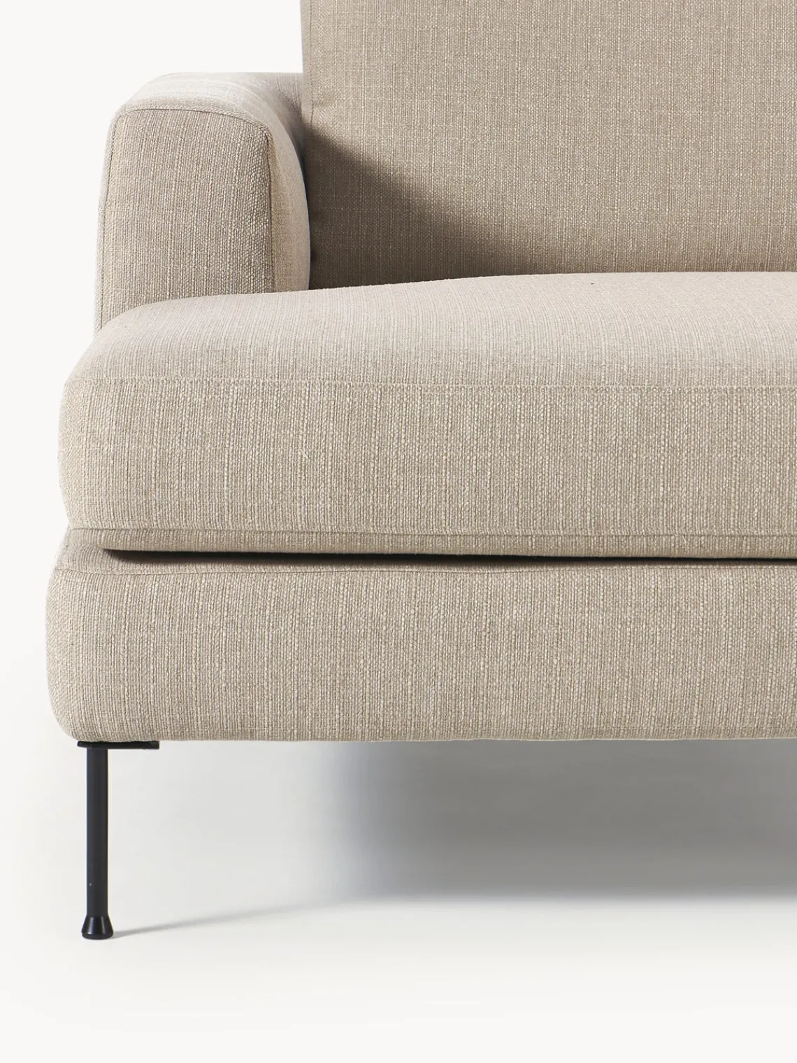 Sofás Rinconeras|Sofás>Westwing Collection Sofá rinconera Cucita (3 plazas) Tejido grueso beige