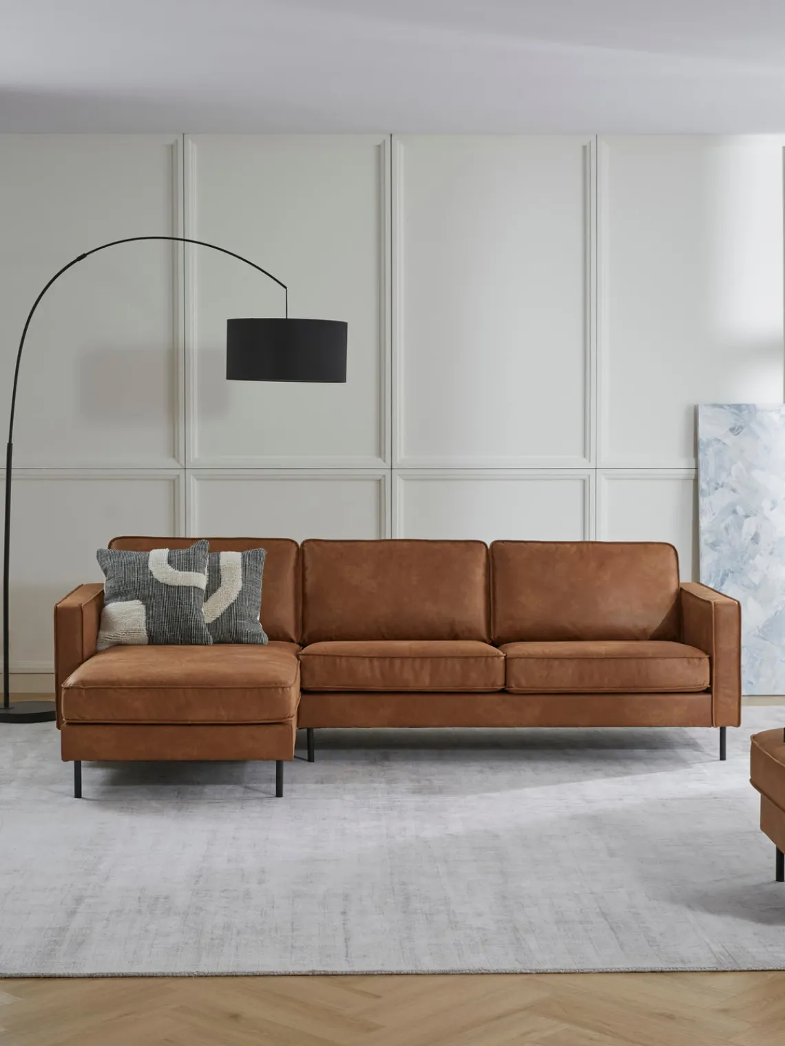 Sofás Rinconeras|Sofás>Westwing Collection Sofá rinconera de cuero reciclado Hunter Cuero marrón