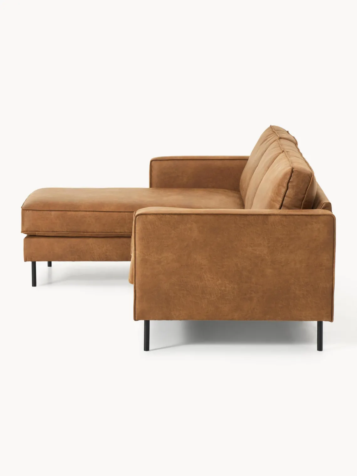 Sofás Rinconeras|Sofás>Westwing Collection Sofá rinconera de cuero reciclado Hunter Cuero marrón