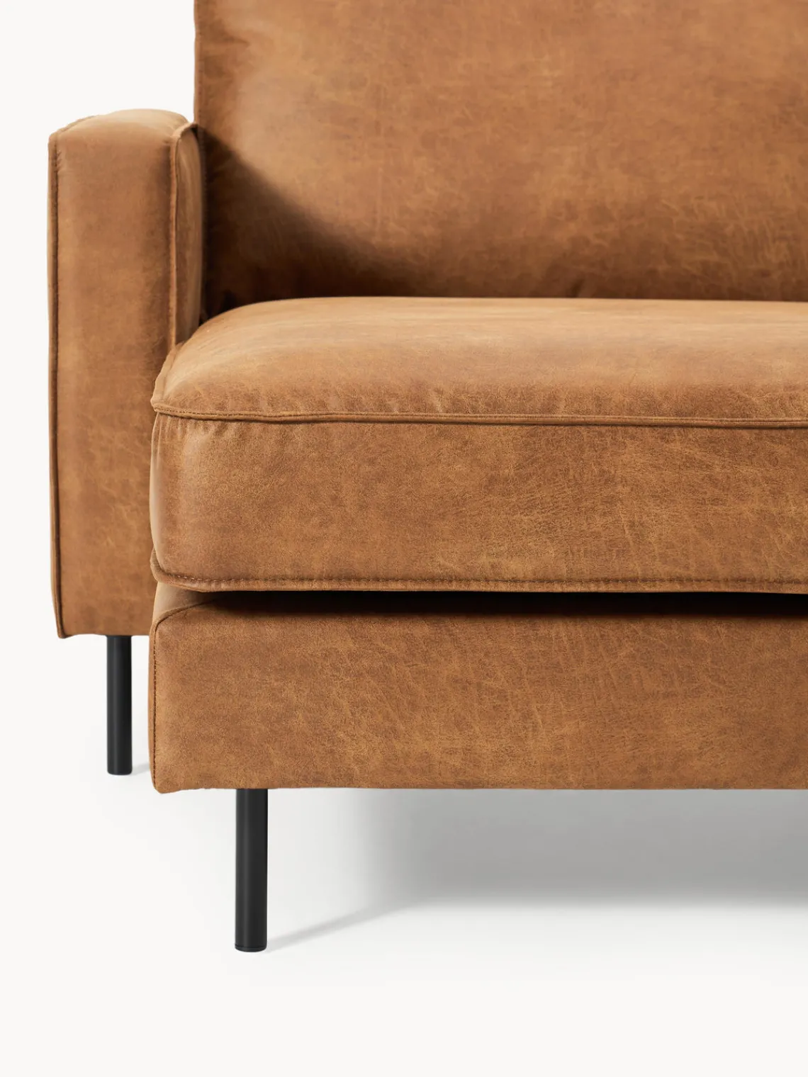 Sofás Rinconeras|Sofás>Westwing Collection Sofá rinconera de cuero reciclado Hunter Cuero marrón