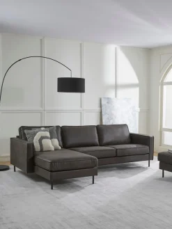 Outlet Sofá rinconera de cuero reciclado Hunter Sofás Rinconeras|Sofás