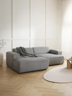 Sofás Rinconeras|Sofás>Westwing Collection Sofá rinconera de pana Melva (3 plazas) Pana gris