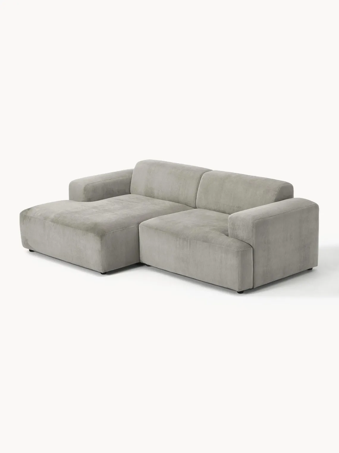 Sofás Rinconeras|Sofás>Westwing Collection Sofá rinconera de pana Melva (3 plazas) Pana gris