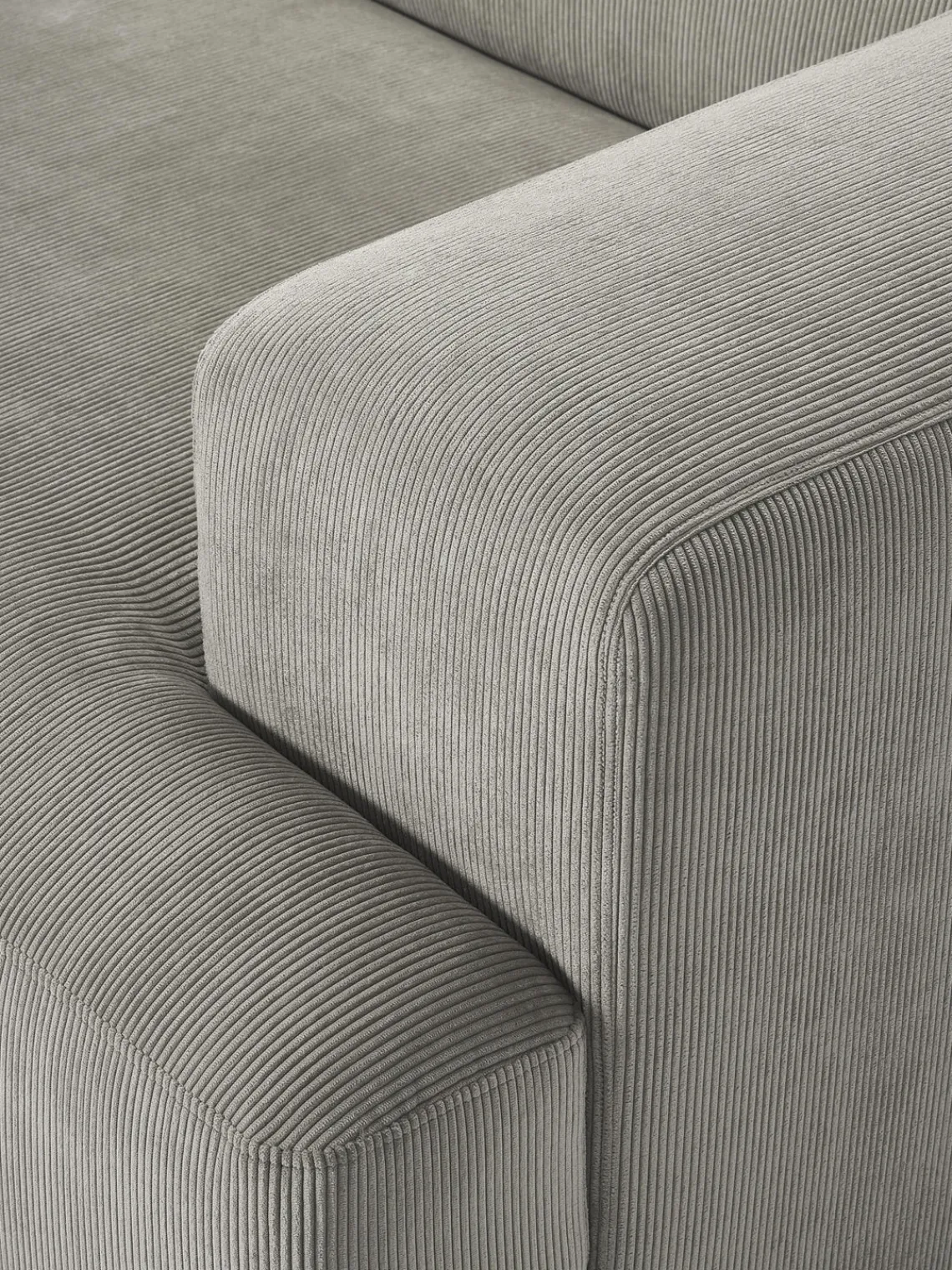 Sofás Rinconeras|Sofás>Westwing Collection Sofá rinconera de pana Melva (3 plazas) Pana gris