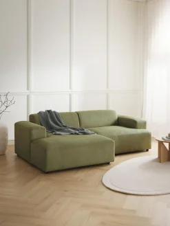 Sofás Rinconeras|Sofás>Westwing Collection Sofá rinconera de pana Melva (3 plazas) Pana verde oliva