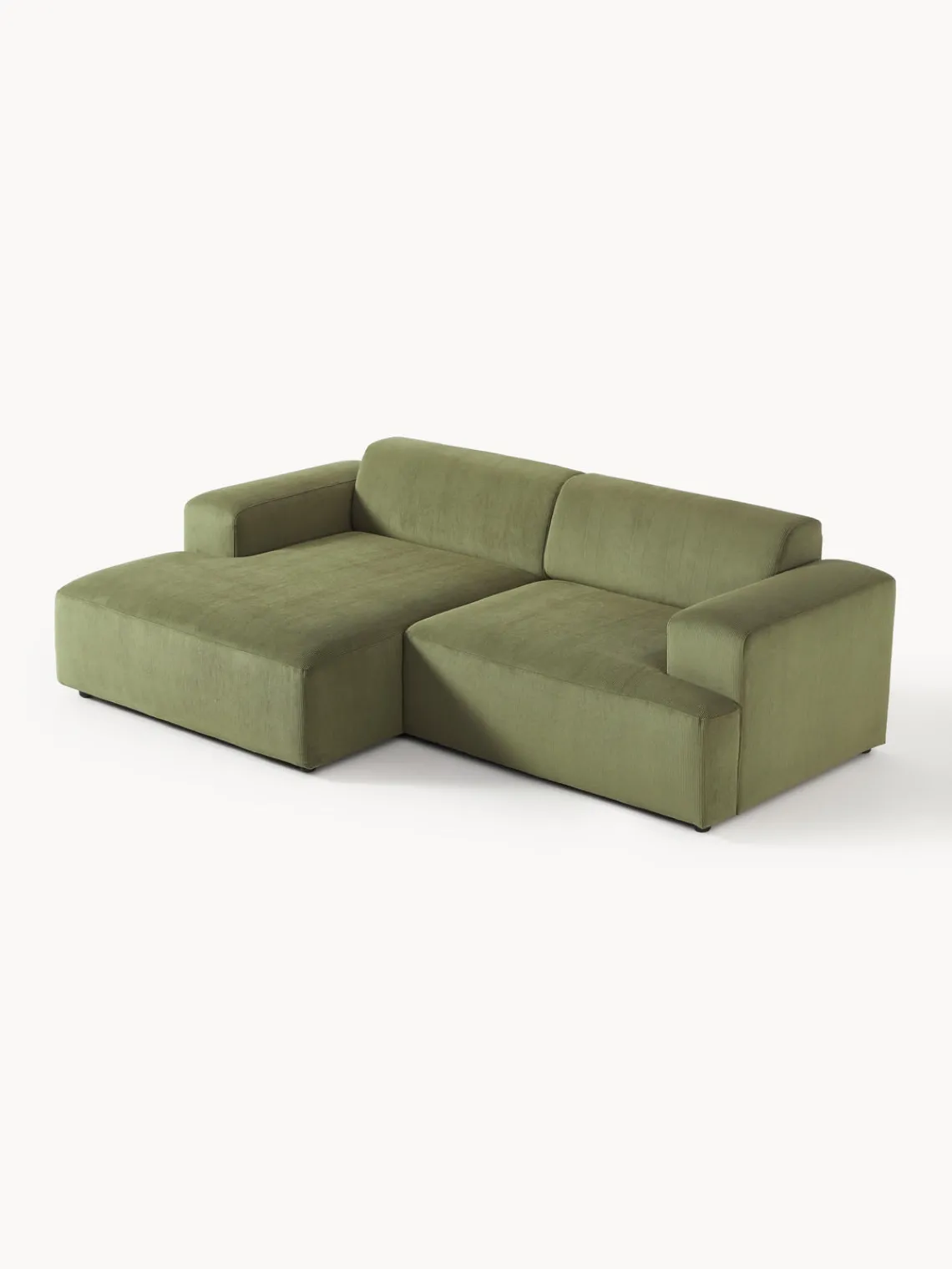 Sofás Rinconeras|Sofás>Westwing Collection Sofá rinconera de pana Melva (3 plazas) Pana verde oliva