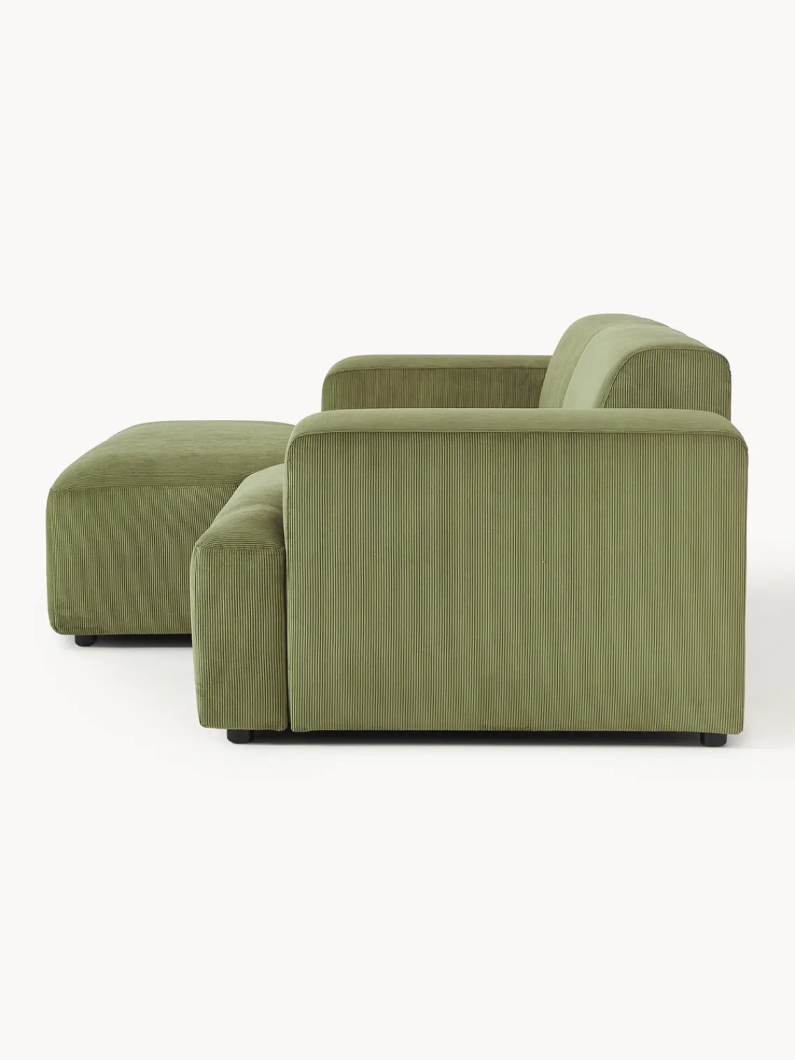 Sofás Rinconeras|Sofás>Westwing Collection Sofá rinconera de pana Melva (3 plazas) Pana verde oliva