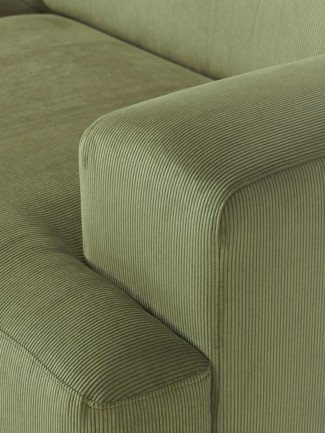 Sofás Rinconeras|Sofás>Westwing Collection Sofá rinconera de pana Melva (3 plazas) Pana verde oliva