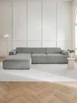 Sofás Rinconeras|Sofás>Westwing Collection Sofá rinconera de pana Melva (4 plazas) Pana gris