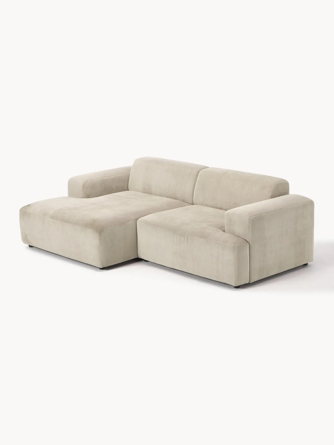 Sofás Rinconeras|Sofás>Westwing Collection Sofá rinconera de pana Melva (3 plazas) Pana beige claro