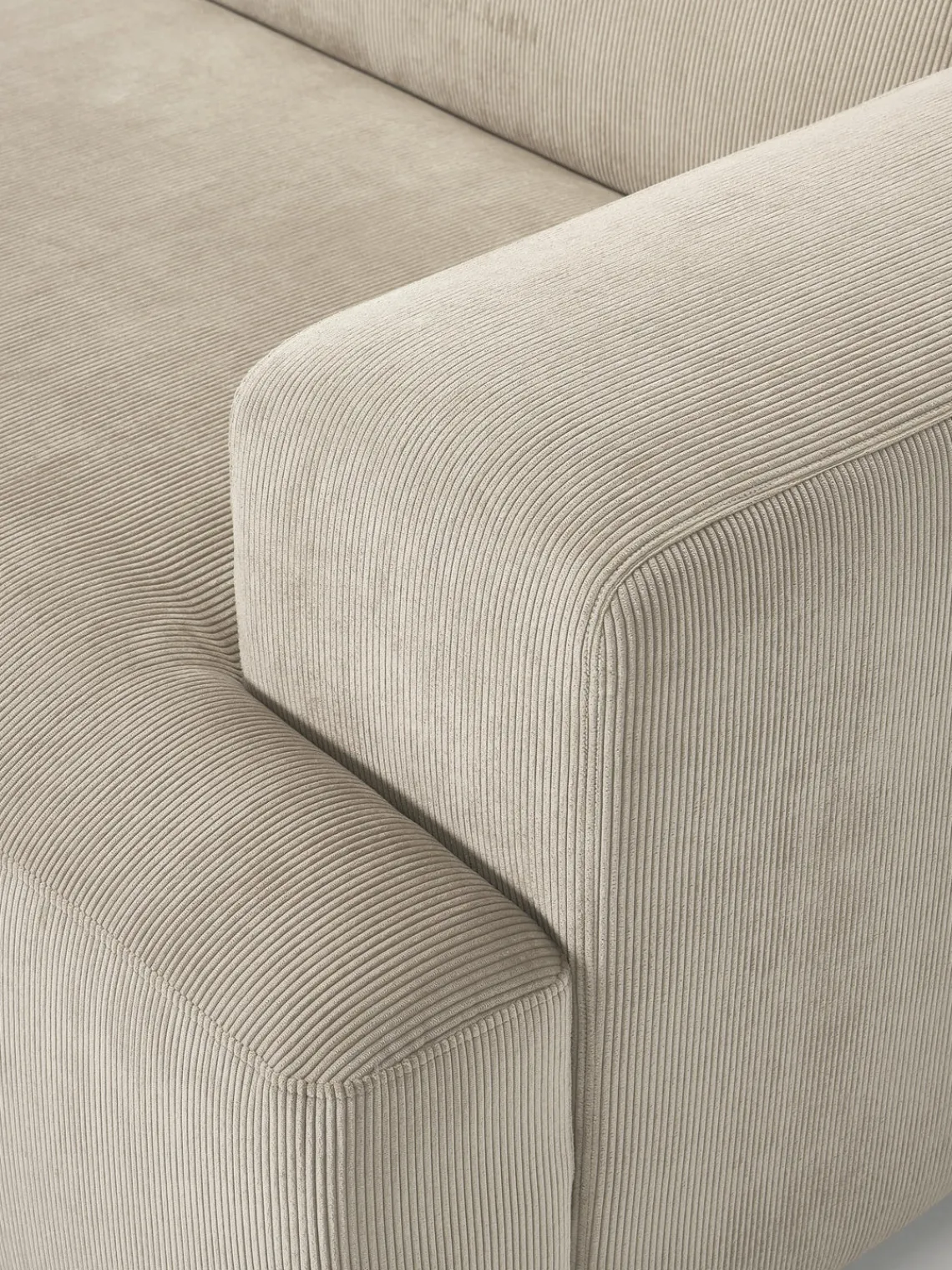 Sofás Rinconeras|Sofás>Westwing Collection Sofá rinconera de pana Melva (3 plazas) Pana beige claro