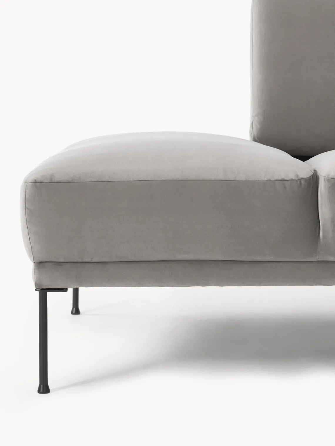 Sofás Rinconeras|Sofás>Westwing Collection Sofá rinconera de terciopelo Fluente Terciopelo gris