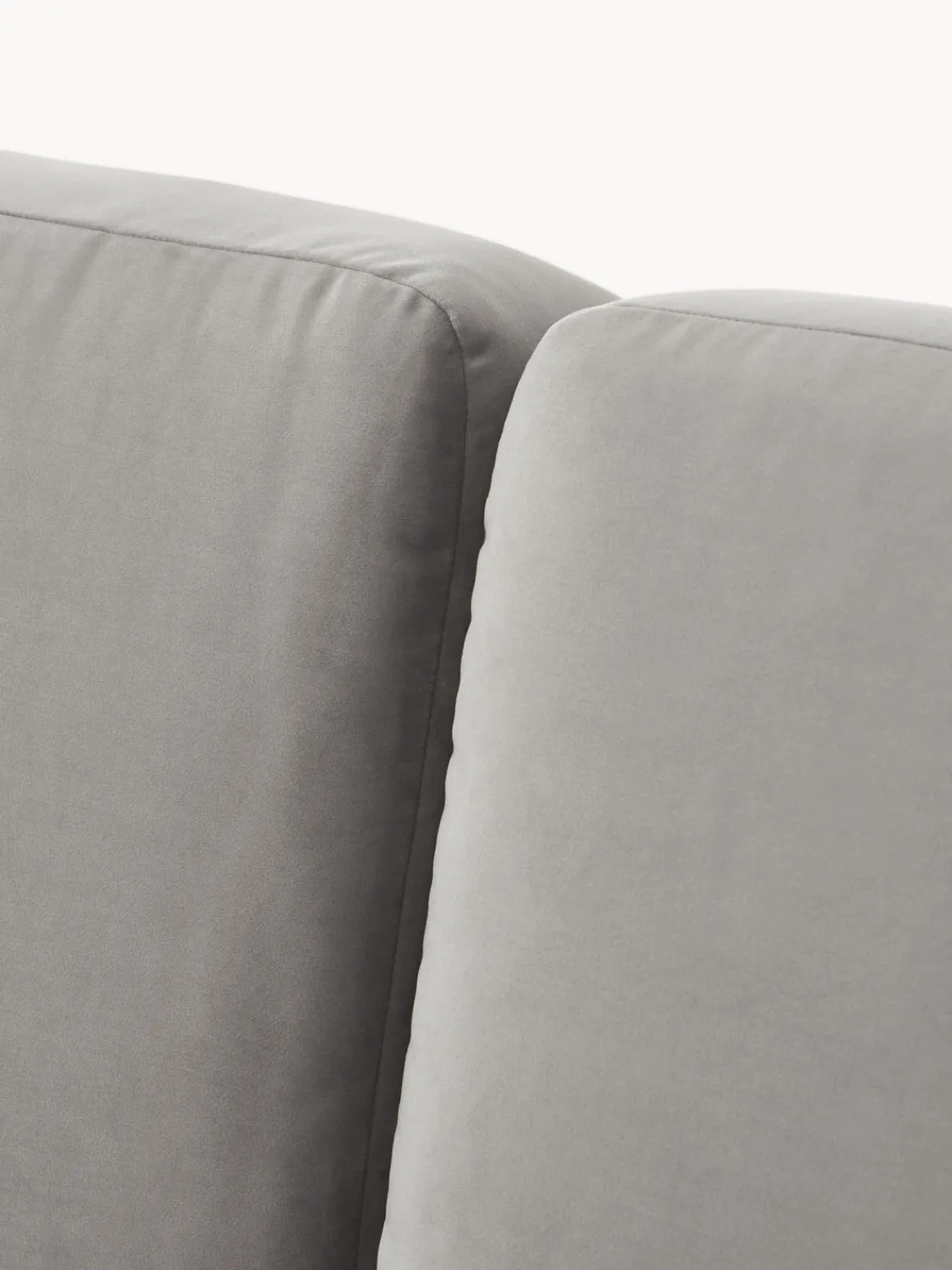 Sofás Rinconeras|Sofás>Westwing Collection Sofá rinconera de terciopelo Fluente Terciopelo gris