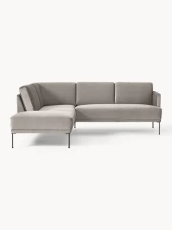 Sofás Rinconeras|Sofás>Westwing Collection Sofá rinconera de terciopelo Fluente Terciopelo greige