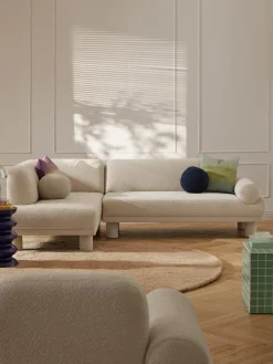 Sofás Rinconeras|Sofás>Westwing Collection Sofá rinconera en bouclé Lilo Bouclé beige claro