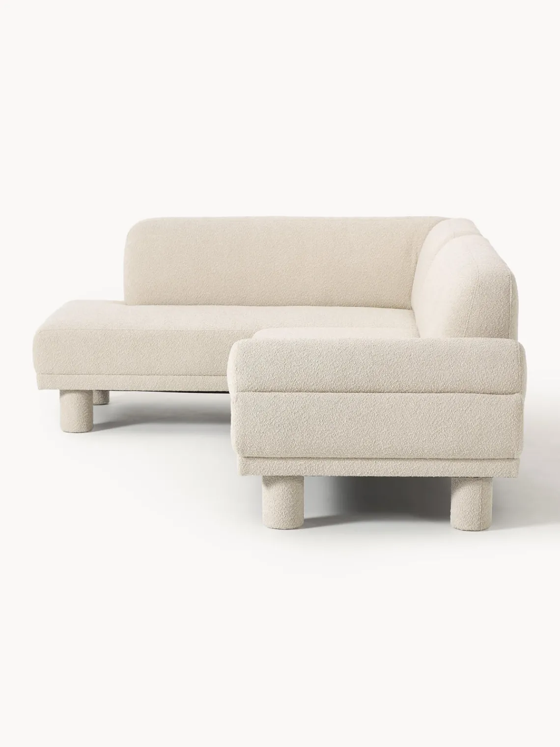 Sofás Rinconeras|Sofás>Westwing Collection Sofá rinconera en bouclé Lilo Bouclé beige claro