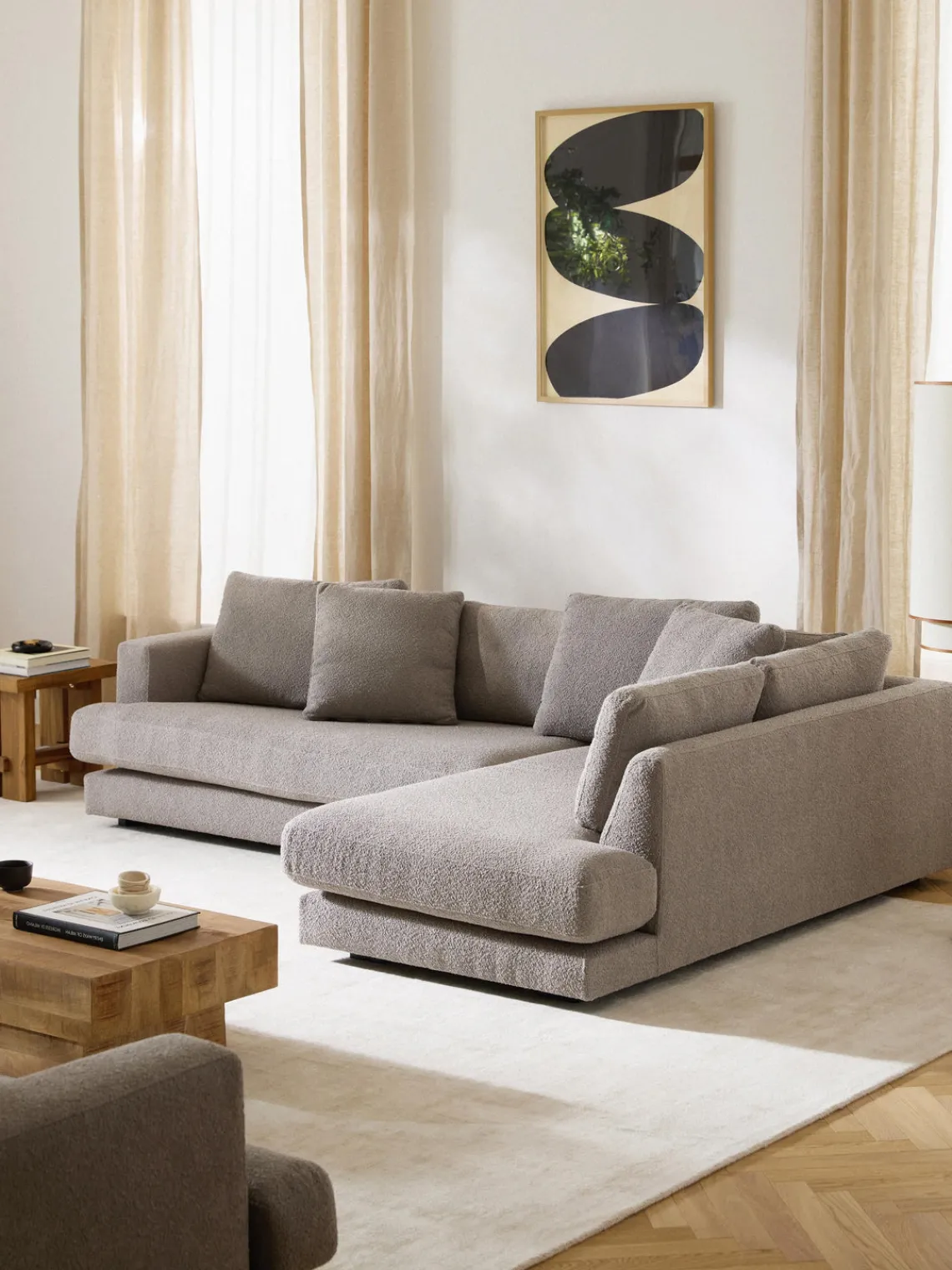 Discount Sofá rinconera en tejido bouclé Tribeca Sofás Rinconeras|Sofás