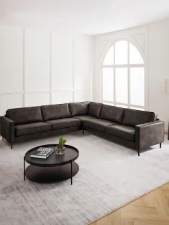 Sofás Rinconeras|Sofás>Westwing Collection Sofá rinconera extra grande de cuero reciclado Hunter Cuero taupe