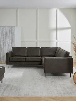 Sofás Rinconeras|Sofás>Westwing Collection Sofá rinconera grande de cuero reciclado Hunter Cuero taupe