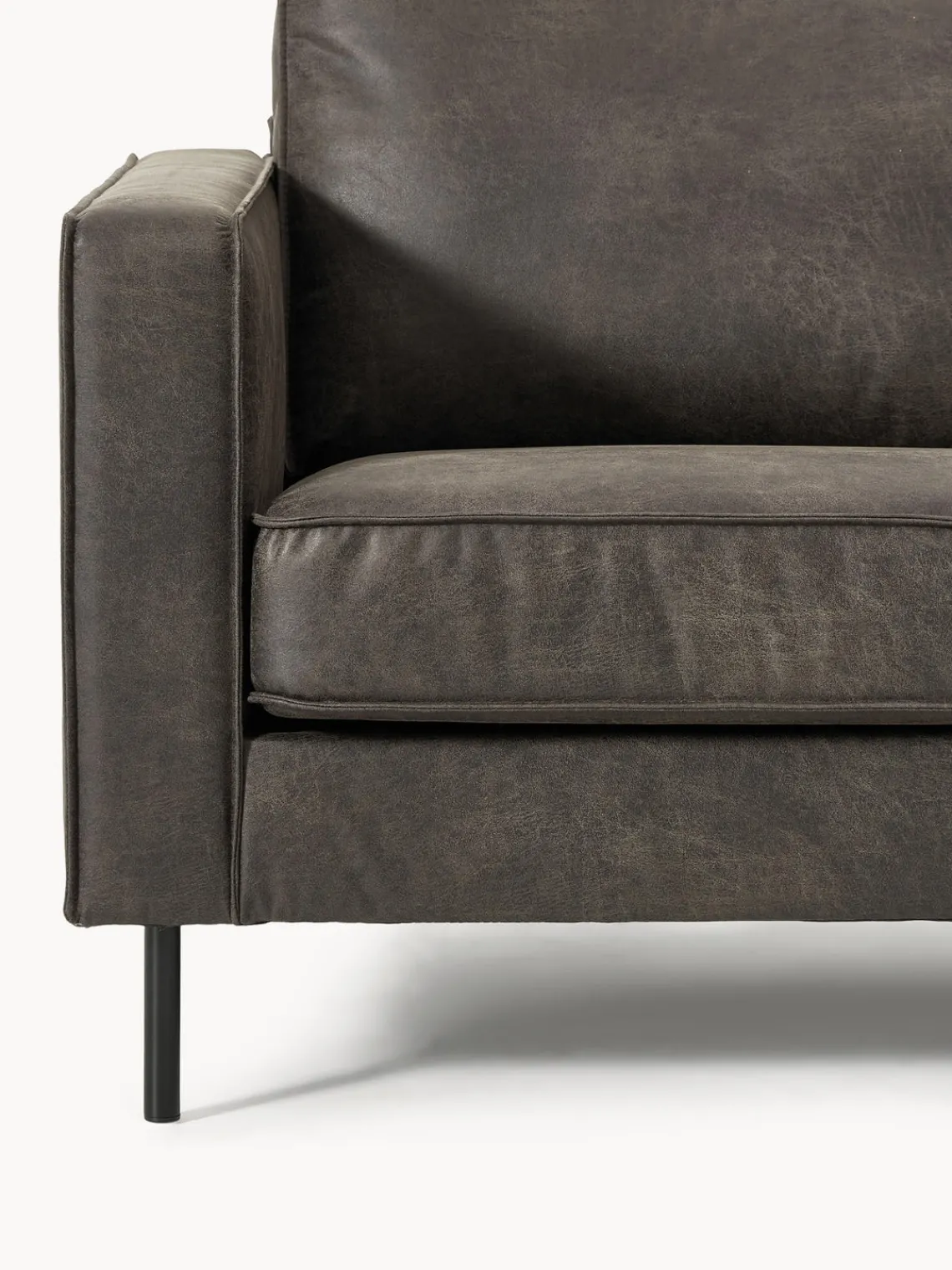 Sofás Rinconeras|Sofás>Westwing Collection Sofá rinconera grande de cuero reciclado Hunter Cuero taupe