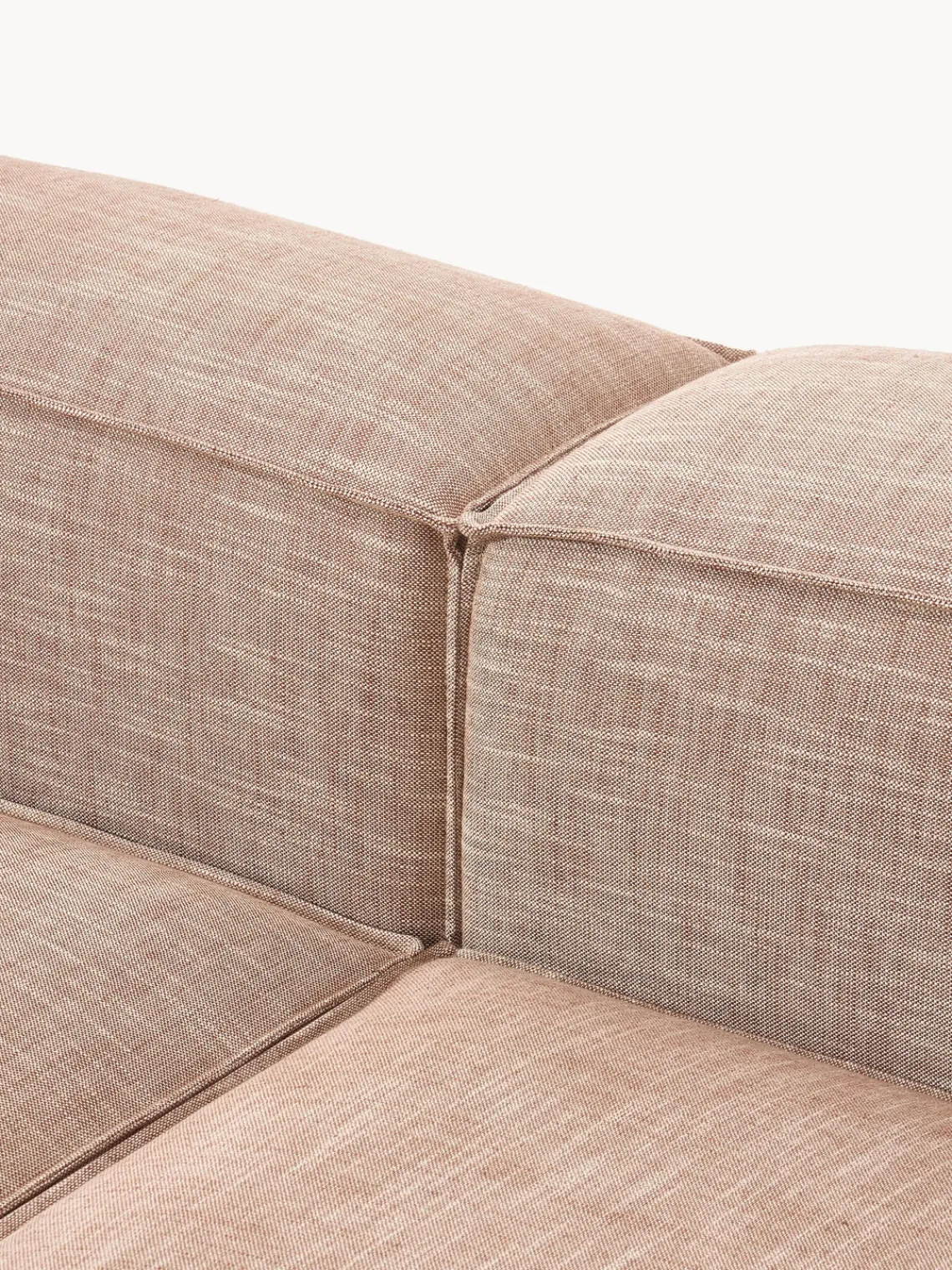 Sofás>Westwing Collection Sofá rinconera grande de mezcla de lino Lennon Mezcla de lino rojo óxido