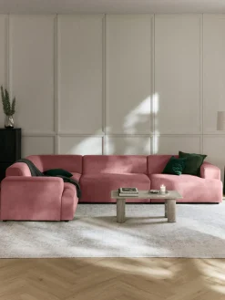 Sofás Rinconeras|Sofás>Westwing Collection Sofá rinconera grande de pana Melva (4 plazas) Pana rosa palo