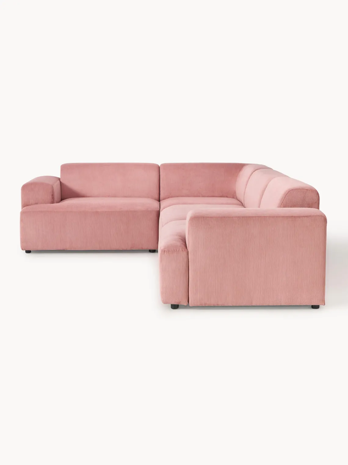 Sofás Rinconeras|Sofás>Westwing Collection Sofá rinconera grande de pana Melva (4 plazas) Pana rosa palo