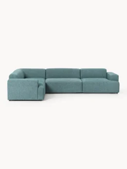Sofás Rinconeras|Sofás>Westwing Collection Sofá rinconera grande Melva (4 plazas) Tejido verde turquesa