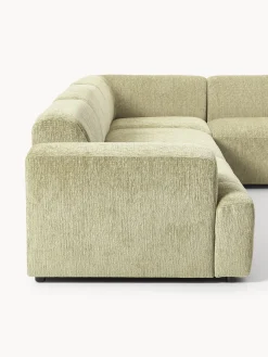 Sofás Rinconeras|Sofás></noscript>Westwing Collection Sofá rinconera grande Melva Tejido verde claro