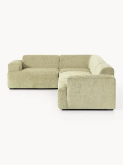 Sofás Rinconeras|Sofás></noscript>Westwing Collection Sofá rinconera grande Melva (4 plazas) Tejido verde claro
