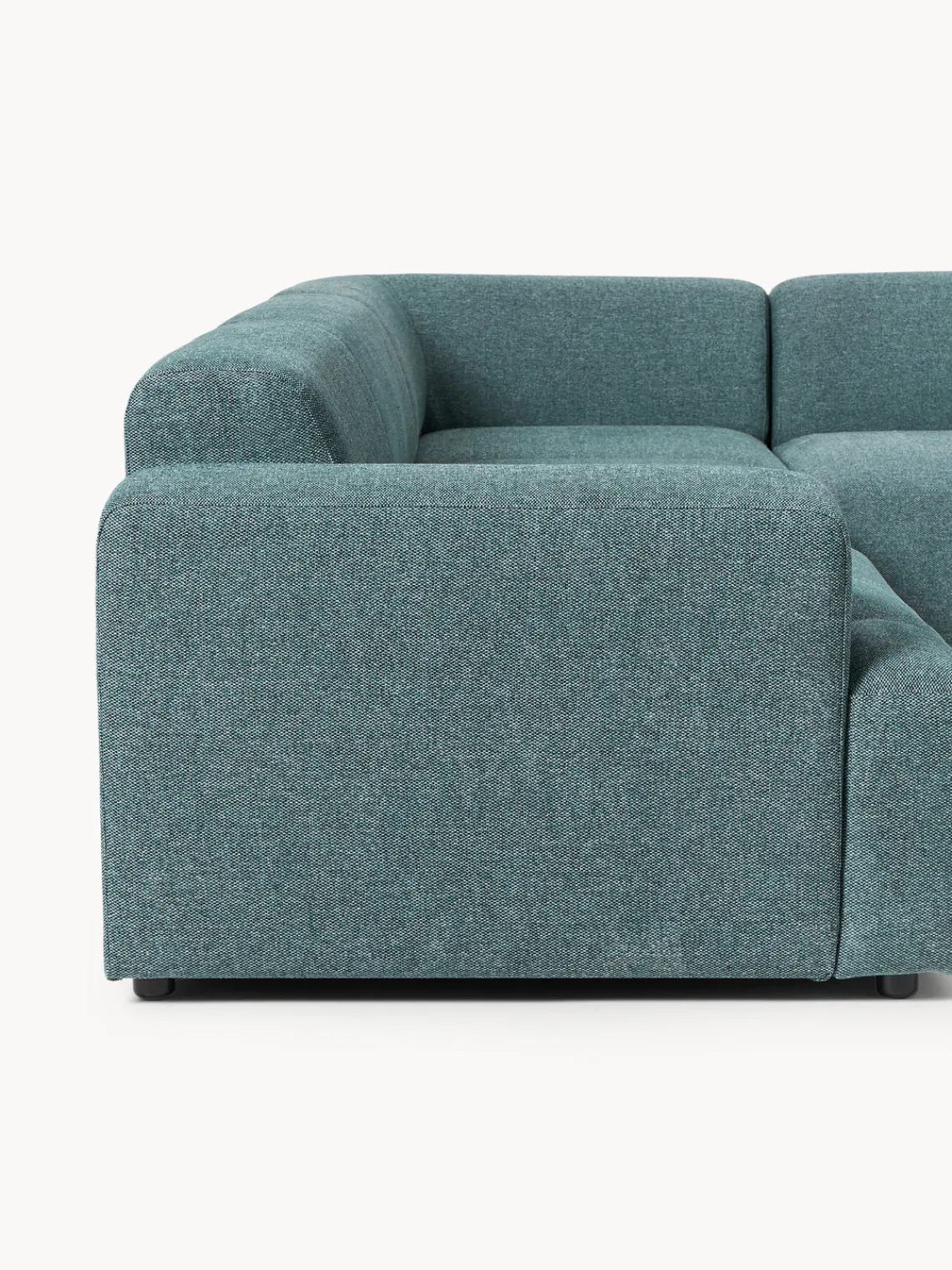 Sofás Rinconeras|Sofás>Westwing Collection Sofá rinconera grande Melva Tejido verde turquesa