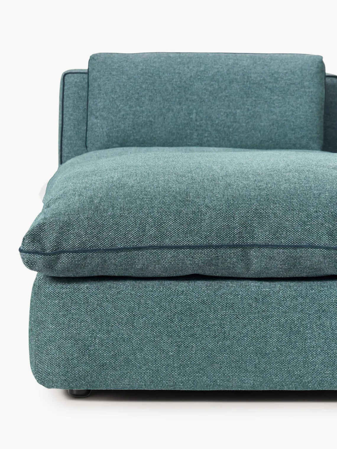 Sofás Rinconeras|Sofás>Westwing Collection Sofá rinconera grande modular con reposapiés Felix Tejido grueso verde turquesa