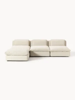 Sofás Rinconeras|Sofás>Westwing Collection Sofá rinconera grande modular con reposapiés Felix Tejido beige claro