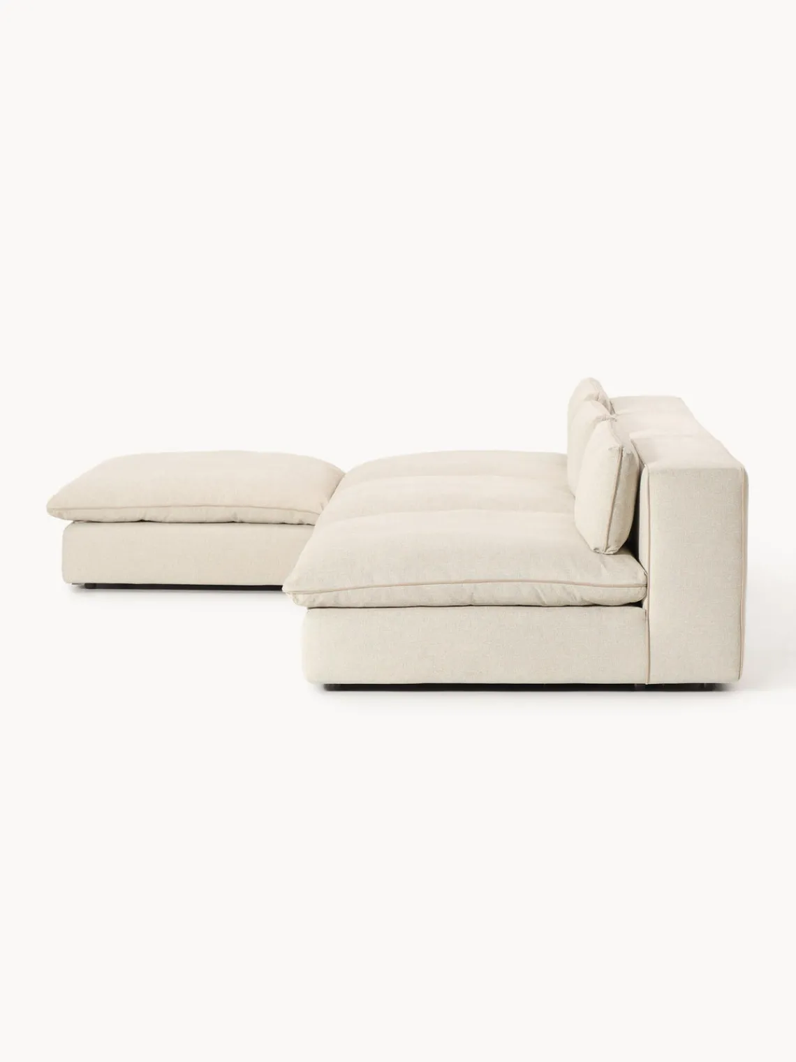 Sofás Rinconeras|Sofás>Westwing Collection Sofá rinconera grande modular con reposapiés Felix Tejido beige claro