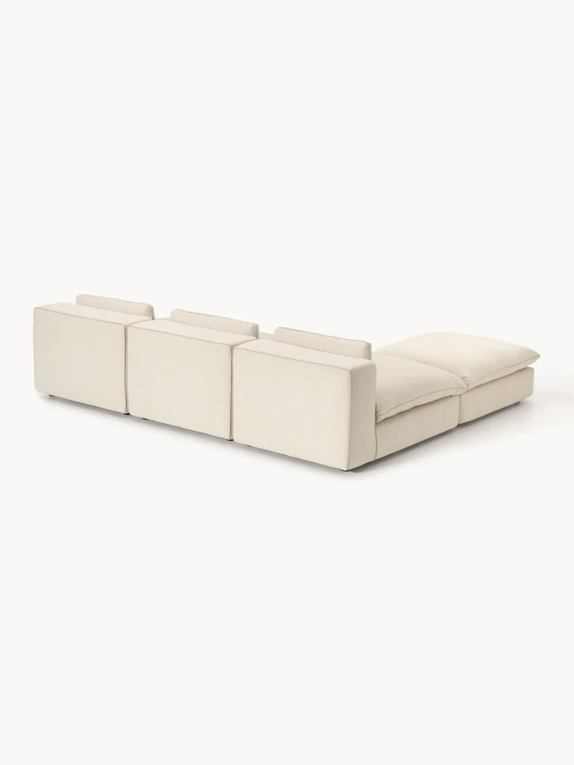 Sofás Rinconeras|Sofás>Westwing Collection Sofá rinconera grande modular con reposapiés Felix Tejido beige claro