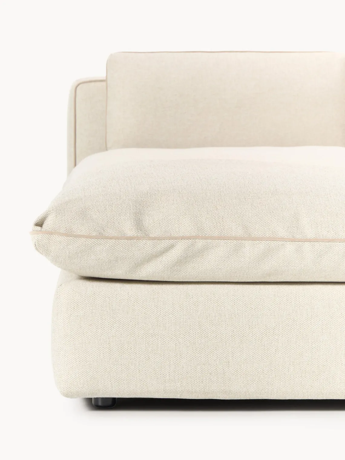 Sofás Rinconeras|Sofás>Westwing Collection Sofá rinconera grande modular con reposapiés Felix Tejido beige claro