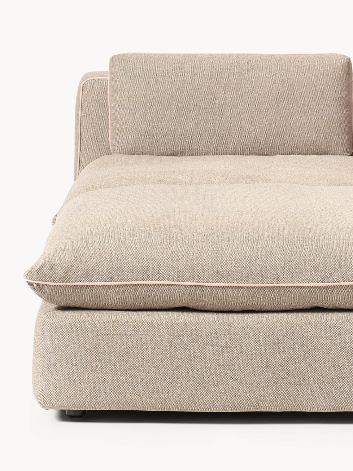 Sofás Rinconeras|Sofás>Westwing Collection Sofá rinconera grande modular con reposapiés Felix Tejido grueso beige