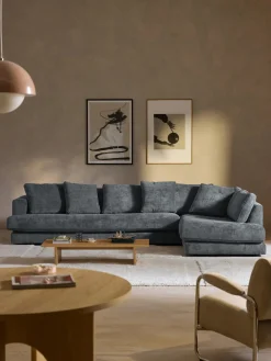 Sofás Rinconeras|Sofás>Westwing Collection Sofá rinconera grande Tribeca Chenilla gris azulado