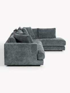 Sofás Rinconeras|Sofás></noscript>Westwing Collection Sofá rinconera grande Tribeca Chenilla gris azulado