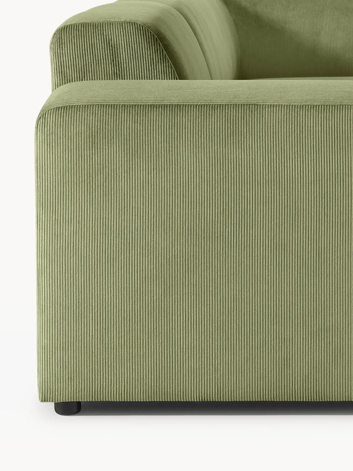 Sofás Rinconeras|Sofás>Westwing Collection Sofá rinconera longue grande de pana Melva Pana verde oliva