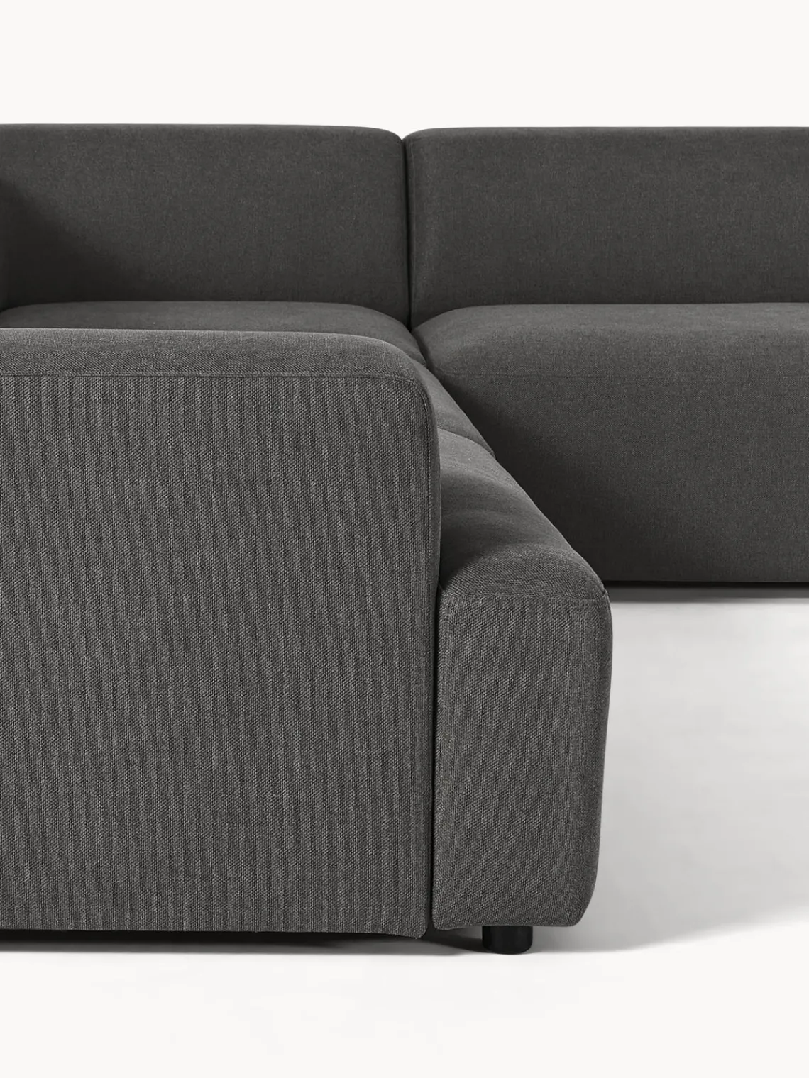 Sofás Rinconeras|Sofás>Westwing Collection Sofá rinconera longue grande Melva Tejido gris antracita