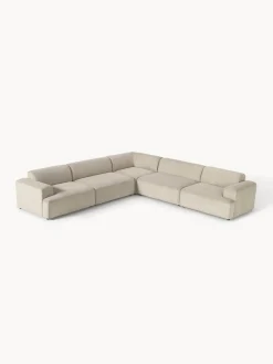 Sofás Rinconeras|Sofás>Westwing Collection Sofá rinconera longue grande de pana Melva Pana beige claro