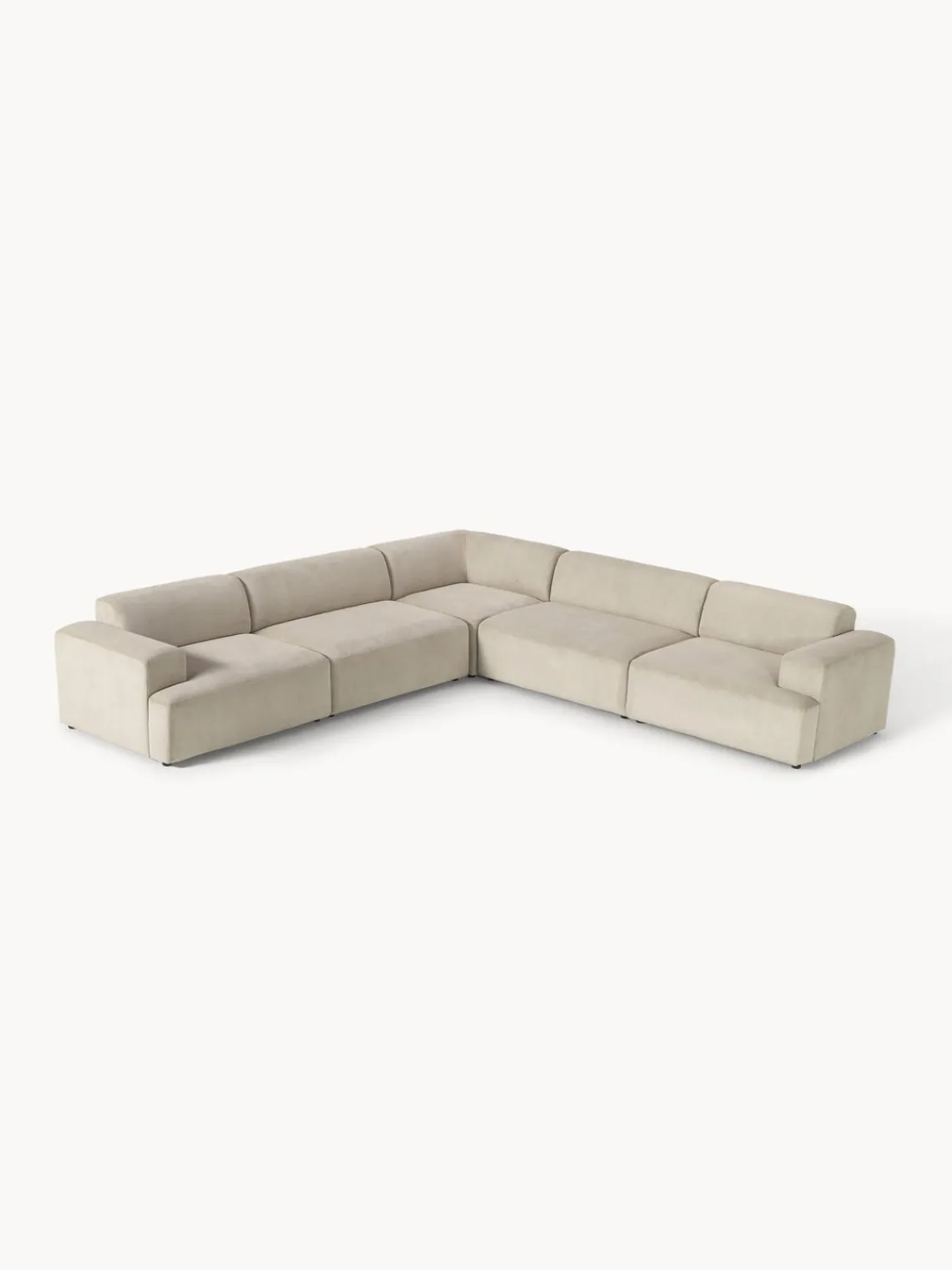 Sofás Rinconeras|Sofás>Westwing Collection Sofá rinconera longue grande de pana Melva Pana beige claro