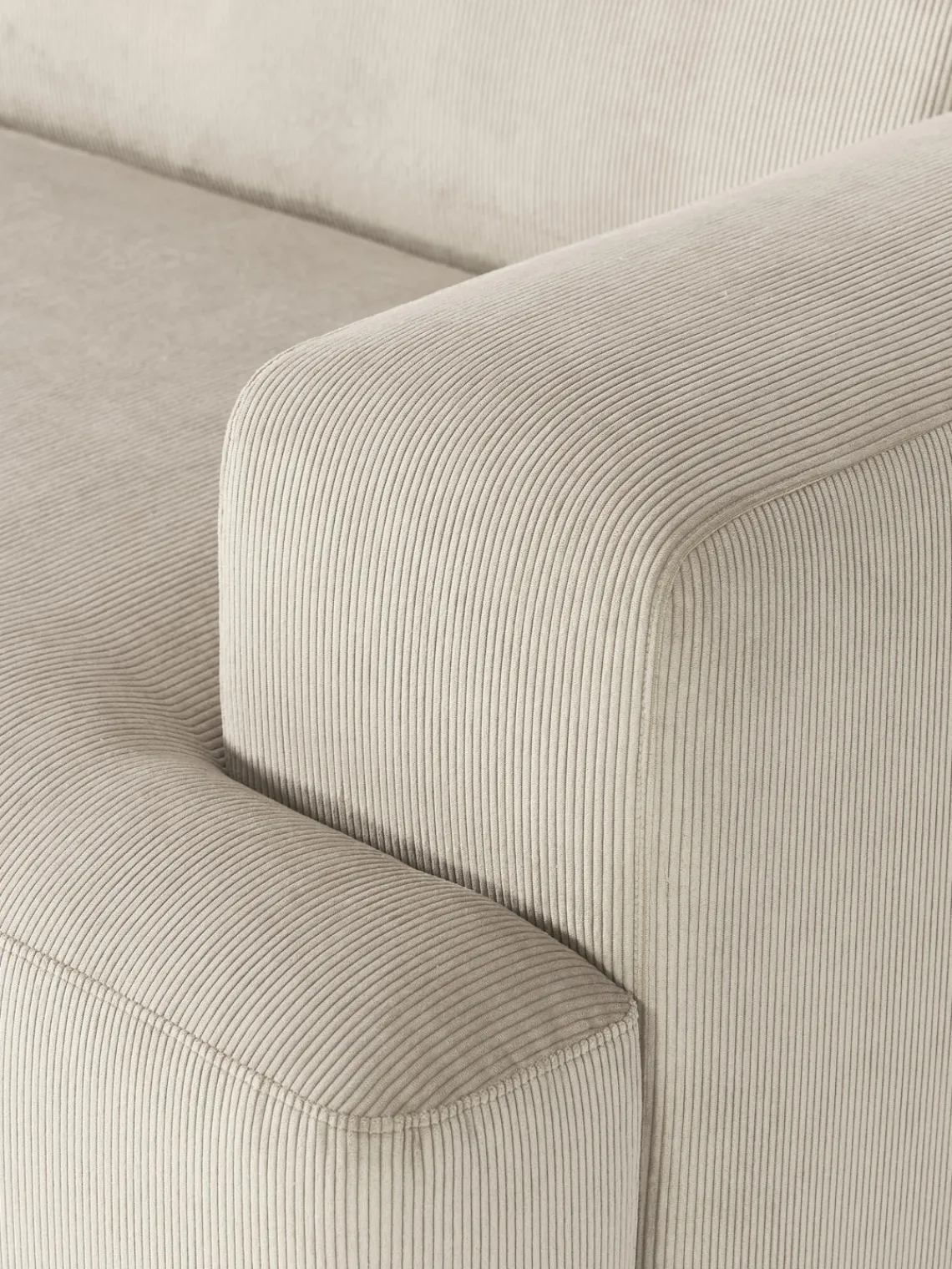 Sofás Rinconeras|Sofás>Westwing Collection Sofá rinconera longue grande de pana Melva Pana beige claro