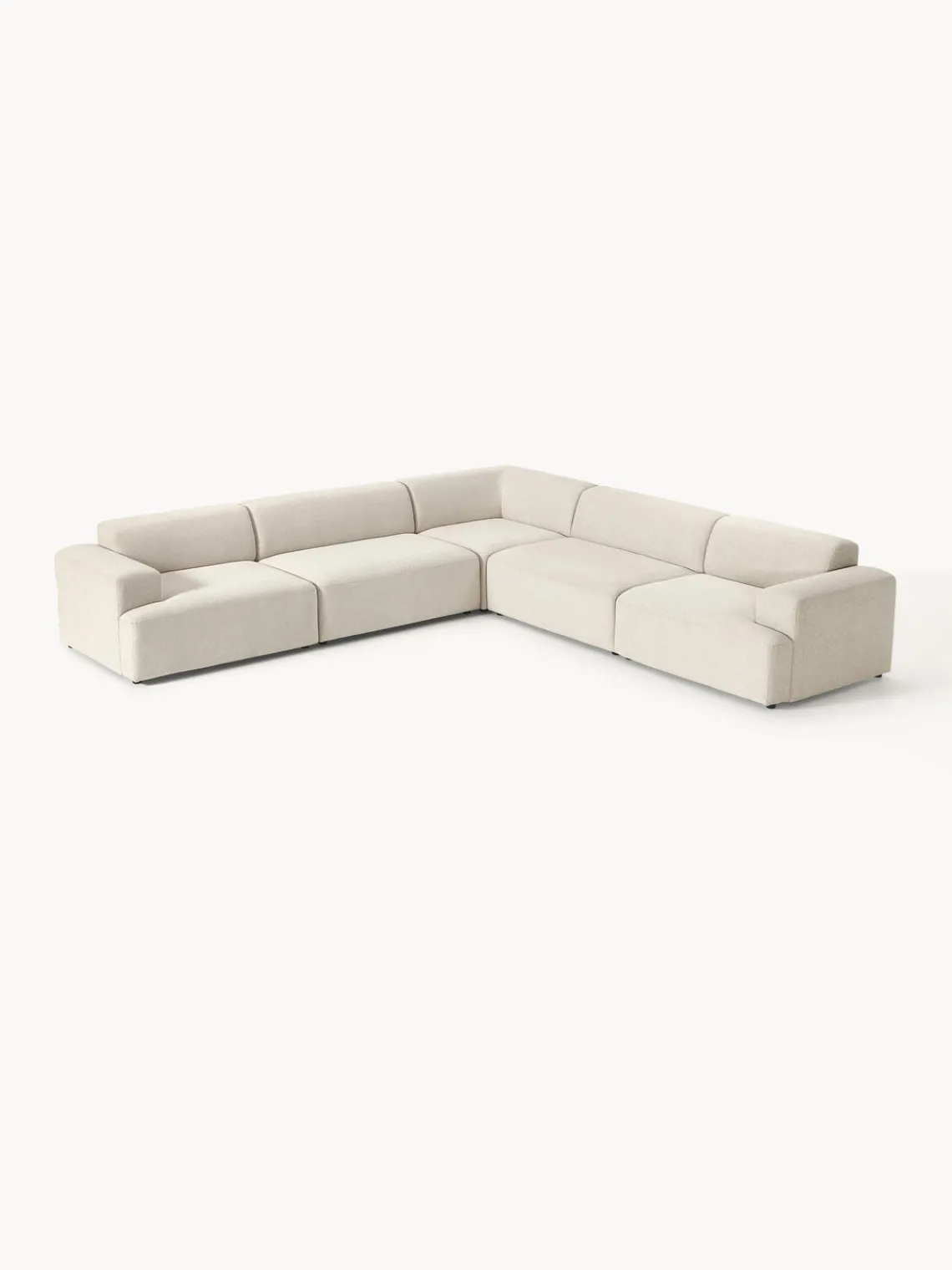 Sofás Rinconeras|Sofás>Westwing Collection Sofá rinconera longue grande Melva Tejido grueso beige claro