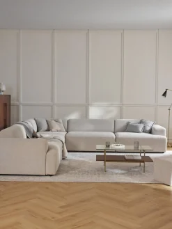 Sofás Rinconeras|Sofás>Westwing Collection Sofá rinconera longue grande Melva Tejido grueso beige claro