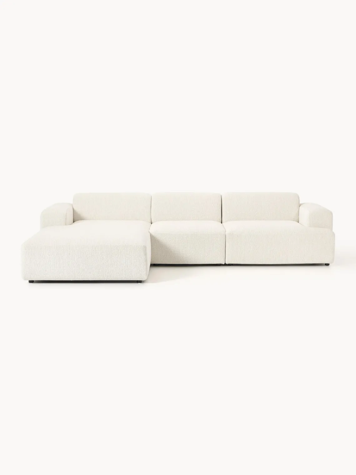 Sofás Rinconeras|Sofás>Westwing Collection Sofá rinconera Melva (4 plazas) Chenilla Off White