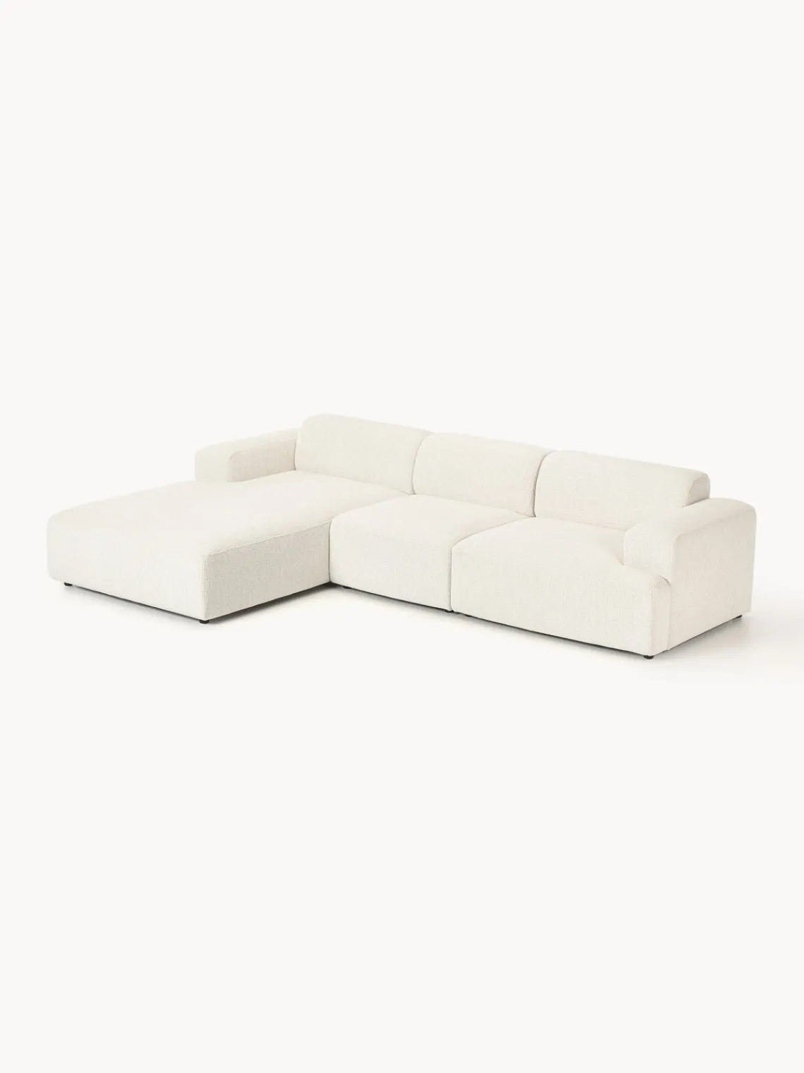 Sofás Rinconeras|Sofás>Westwing Collection Sofá rinconera Melva (4 plazas) Chenilla Off White