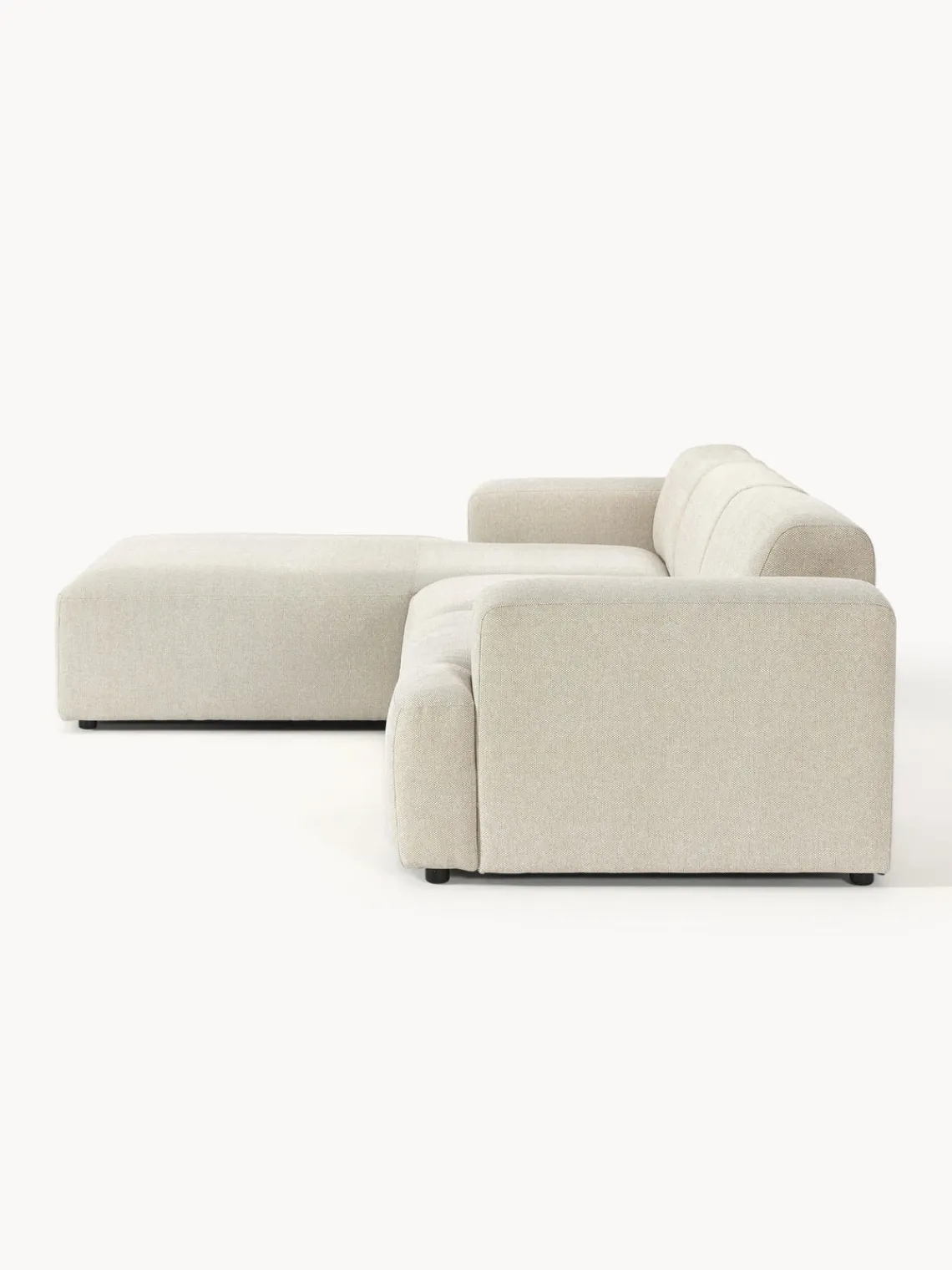 Sofás Rinconeras|Sofás>Westwing Collection Sofá rinconera Melva (4 plazas) Tejido grueso beige claro