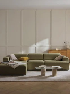 Sofás Rinconeras|Sofás>Westwing Collection Sofá rinconera Melva (4 plazas) Tejido verde oliva